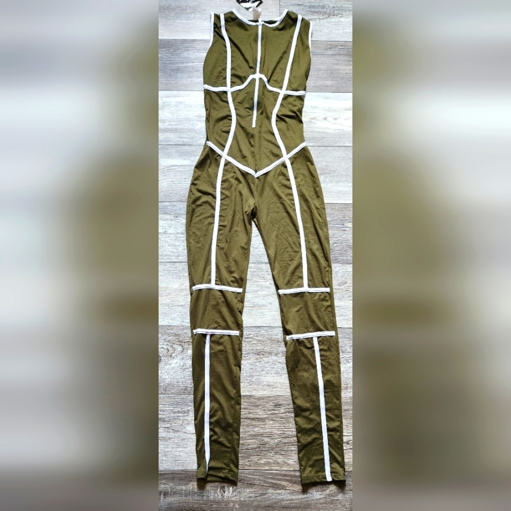Draw The Line Detail Bodycon Jumpsuit
